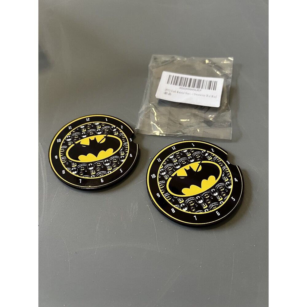 Batman Superhero Car Coasters Set Of 2 Cupholder Coasters Cork Backing NEW